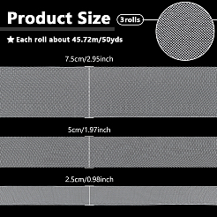 3 rotolo di 3 nastri elastici in poliestere decorativo in rete&nbsp;DIY-NB0013-55B