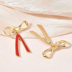 Pendientes colgantes de latón con lazo para mujer&nbsp;EJEW-A167-21G