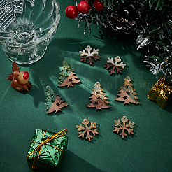 8 шт. подвески из дерева и акрила 4 стилей&nbsp;WOOD-AR0001-48