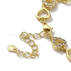 Bracelets à maillons en laiton micro pavé de zircone cubique transparent&nbsp;KK-R158-16A-G