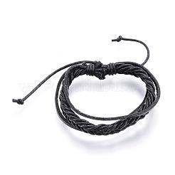 Регулируемый кожаный шнур многожильных браслеты BJEW-P099-01