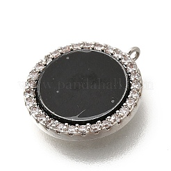 Подвески из латуни с микропаве из кубических цирконий и акрила&nbsp;LS-KK-Q035-02P