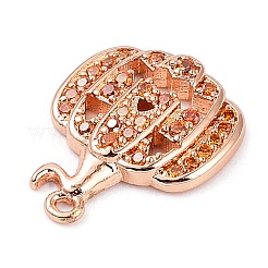 Pendenti con placcatura in ottone arancione con zirconi cubici&nbsp;KK-D031-03RG
