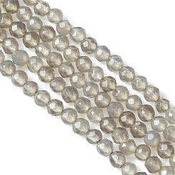 Нить круглых бусин из натурального серого агата&nbsp;G-L084-4mm-08