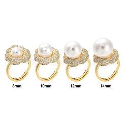 Цветочная латунь микропаве кубический цирконий регулируемые настройки кольца&nbsp;KK-K297-03G