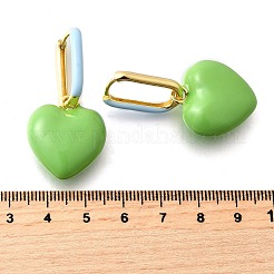 Серьги-кольца из латуни в форме сердца EJEW-D314-02G