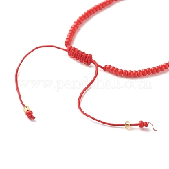 Плоский круглый браслет лэмпворк с плетеными бусинами от сглаза&nbsp;BJEW-JB07234-01