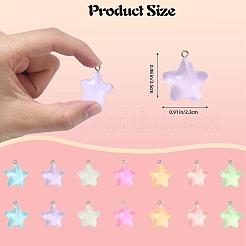 84шт 7 цвета светящиеся прозрачные подвески из смолы&nbsp;RESI-SZ0003-26