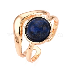 Runde Fingerringe aus natürlichem Lapislazuli&nbsp;RJEW-N046-10E