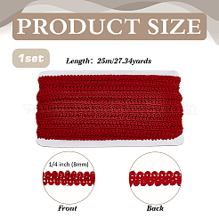 Garniture en dentelle tressée en polyester de 25 m&nbsp;OCOR-WH0082-300A