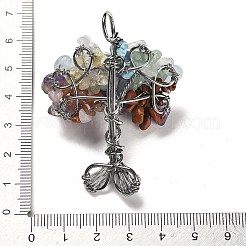 Большие подвески из натуральных смешанных драгоценных камней&nbsp;G-F763-06P