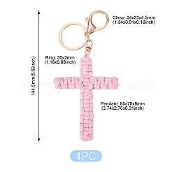 Брелки крестовые из хлопкового шнура&nbsp;AJEW-TAC0031-03A