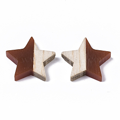 Cabochons en résine & bois&nbsp;X-RESI-R425-02