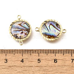 Латунные подвески-соединители из натуральной пауа-ракушки&nbsp;KK-E794-01G-04