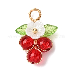 Подвески из окрашенного распылением кракле из стекла&nbsp;PALLOY-JF04489