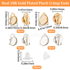 24 шт. 4-х стилевые латунные клипсы для сережек&nbsp;KK-BBC0008-44