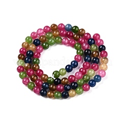 Окрашенные природные белый нефрит бисер пряди&nbsp;G-T140-4mm-A15