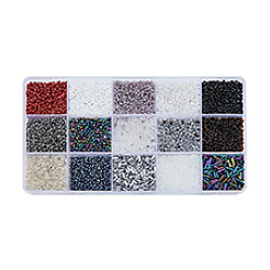 225 г 17 вида стеклянных стеклянных бусин и круглых бусин&nbsp;SEED-DC0001-02A