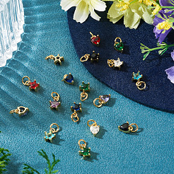 12 Stück 2 Stile Messing Micro Pave Zirkonia Charms&nbsp;KK-TA0008-70D