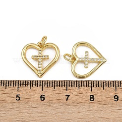 Латунные микропаве прозрачные подвески с фианитом&nbsp;ZIRC-I367-14G-09