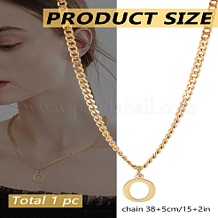 Collier avec pendentif lettre en acier inoxydable 304&nbsp;NJEW-LP0001-33O-G