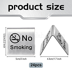 24 cartel de no fumar de acero inoxidable&nbsp;AJEW-WA0001-68