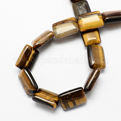 Perles en forme de rectangle de pierres précieuses tigre naturel des yeux brins&nbsp;G-S112-16