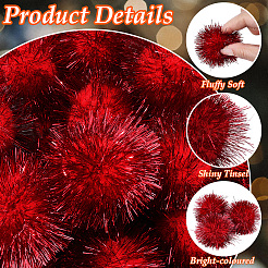 32 palla di pompon in pelliccia sintetica con paillettes morbide&nbsp;DIY-SC0033-96C