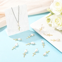 12 подвеска из натурального культивированного пресноводного жемчуга и 201 из нержавеющей стали&nbsp;PALLOY-YW00147