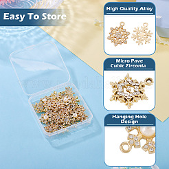 36 stücke 6 arten legierung micro pave klar zirkonia schneeflocke anhänger&nbsp;FIND-TA0009-86