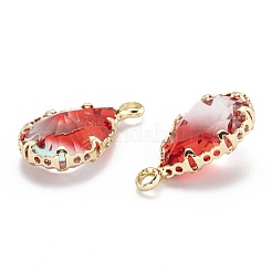 Двухцветные подвески из прозрачного стекла&nbsp;GLAA-F110-02A