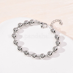 Bracciali a catena con maglie a sfera in ottone per donna&nbsp;BJEW-H640-02B-P