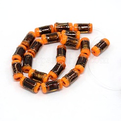 Sabbia d'oro a mano perline colonna lampwork fili&nbsp;LAMP-L031-01