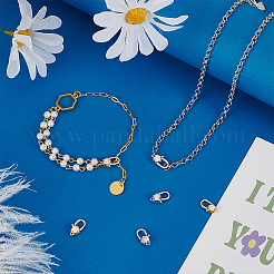 6 шт. 2-х цветные латунные карабины-клешни&nbsp;KK-FG0001-29