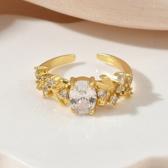 Polsini aperti in ottone con micro pavé di zirconi&nbsp;RJEW-C163-25B-G