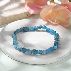 Bracciali elasticizzati con perle di apatite naturale&nbsp;X-BJEW-K213-40