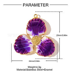 Подвески из нержавеющей стали 304 с эмалью&nbsp;STAS-OY010-52G