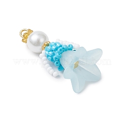 Pendenti con perline di vetro a forma di fiore&nbsp;PALLOY-MZ00686-04
