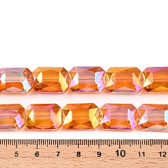 Chapelets de perles en verre transparent électrolytique&nbsp;EGLA-WH0005-02C-07