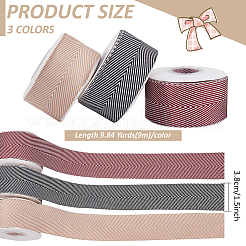 3 рулон двухцветной поликоттоновой ленты с узором «елочка»&nbsp;OCOR-BC0007-81