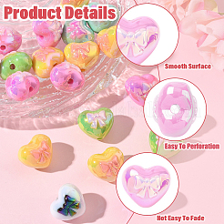 20 шт. непрозрачные акриловые бусины с УФ-покрытием&nbsp;PACR-YW0001-53