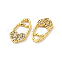 Латунные микропаве прозрачные подвески с фианитом&nbsp;KK-E068-VF194