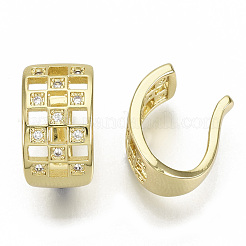 Orecchini a polsino in zircone chiaro con micro pavè di ottone&nbsp;EJEW-S201-202G-NF