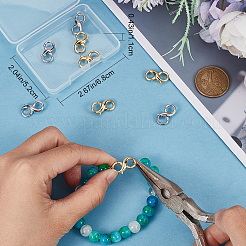 10 шт. 2 цвета латунные застежки-клешни с двойным открытием&nbsp;KK-CN0002-03