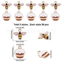 40шт 2 стиля подвески из сплава с эмалью&nbsp;ENAM-SC0002-08