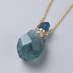 Ожерелья кулона бутылки дух натурального драгоценного камня NJEW-F251-11