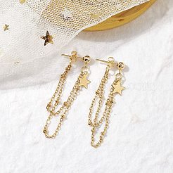 Золотые серьги-гвоздики из нержавеющей стали 304&nbsp;EJEW-JE05733-01