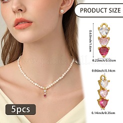 5 breloques en laiton micro pavé de zircone cubique&nbsp;KK-SZ0007-56