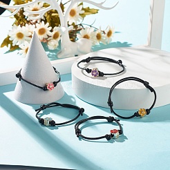 Браслет из бусин с акриловой эмалью в виде цветков сливы&nbsp;BJEW-JB07851