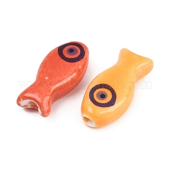 Perles en porcelaine rose de famille manuelles&nbsp;PORC-T136-08M